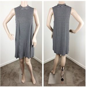Abound gray and white striped sleeveless dress